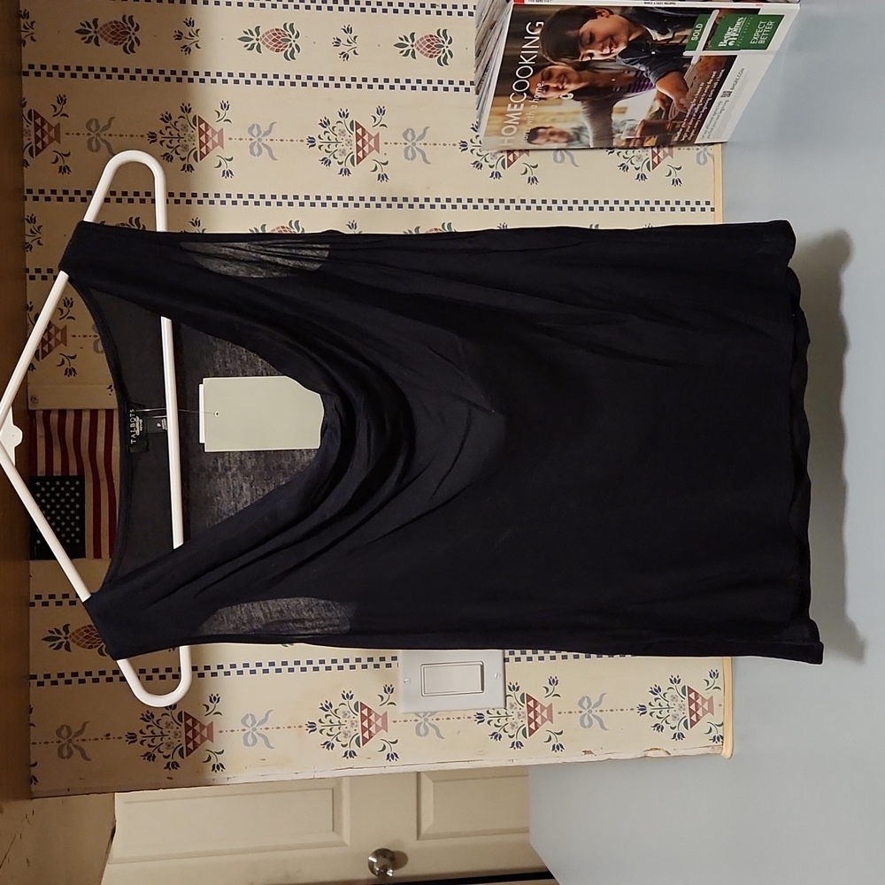 Talbots petites Size P Sheer Black Tank Top